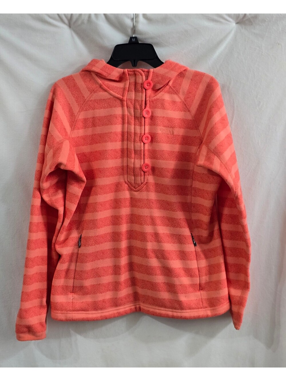 The North Face Women's Coral Striped Fleece Hoodie size Med